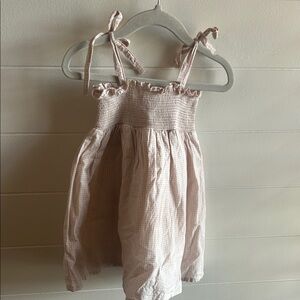 Jamie Kay pink gingham smocked dress with tie straps